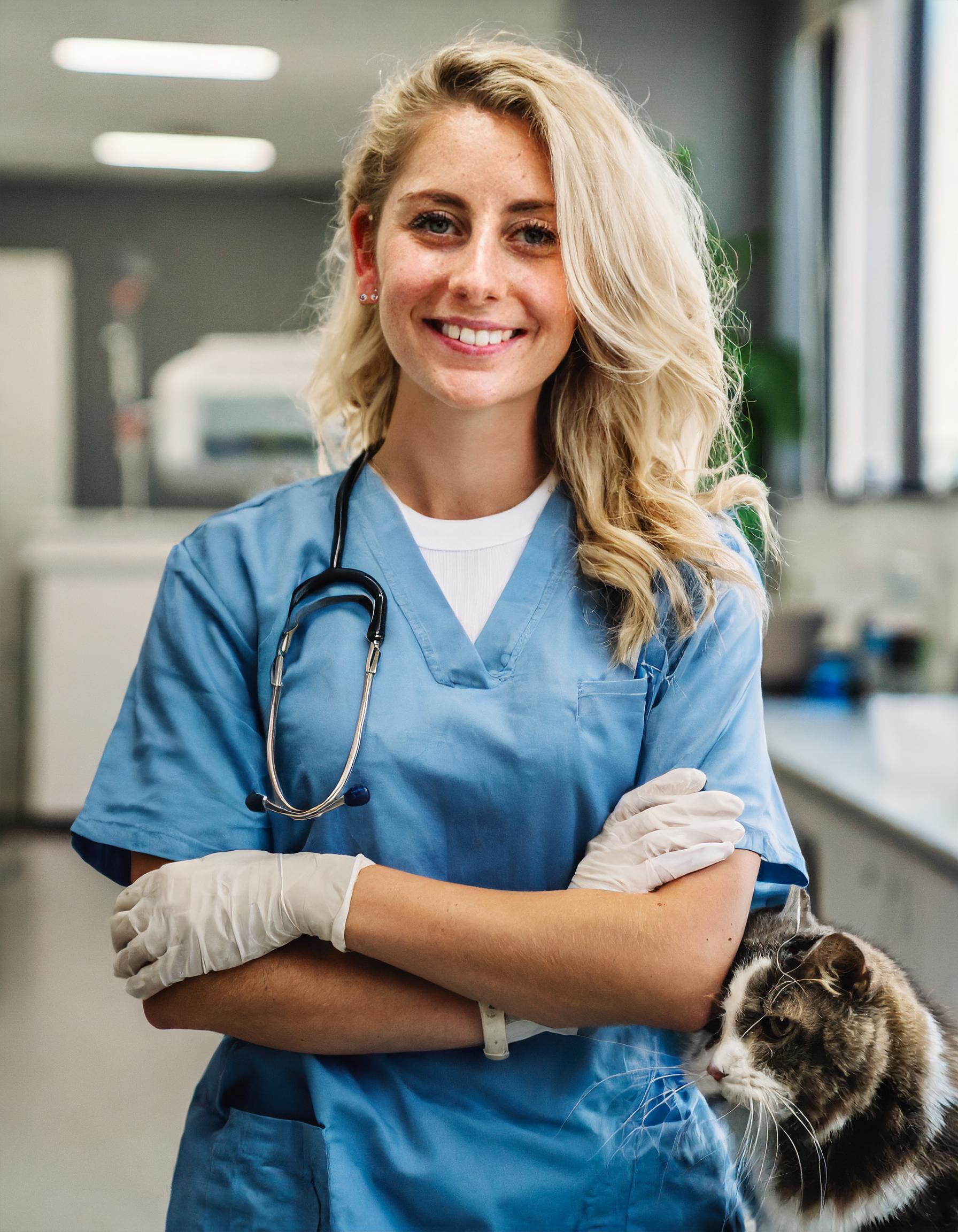 Zufriedene Katze während des Pflegeprozesses